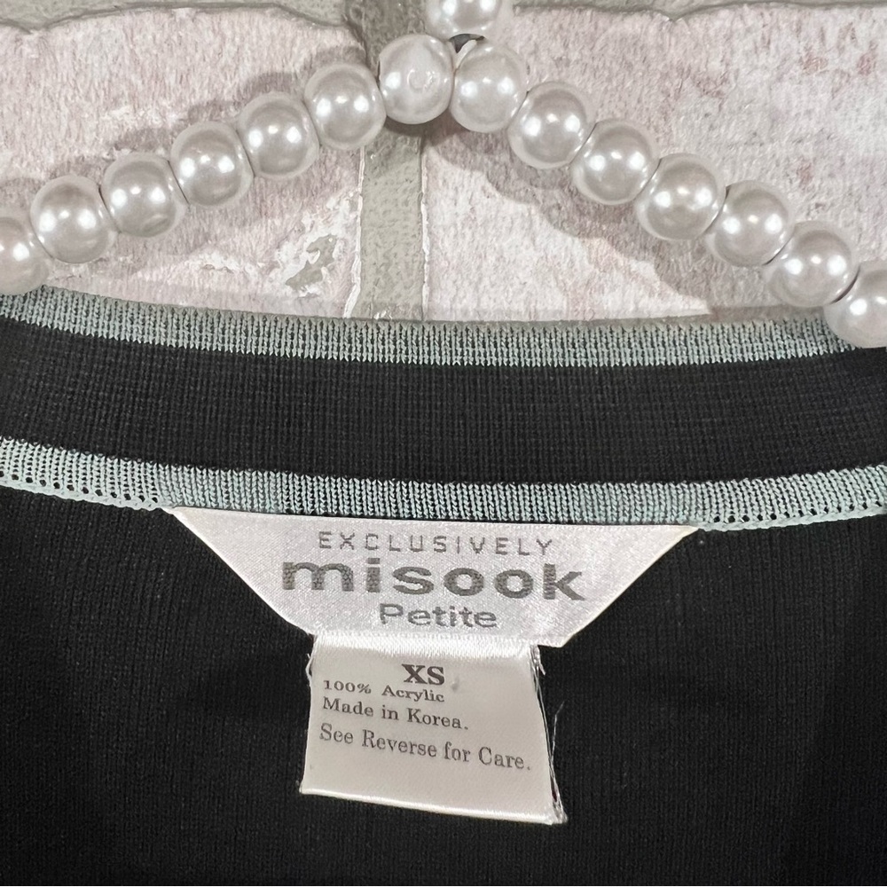 Exclusively Misook Petite Open Front Long Sleeve Black Cardigan Size XS - Picture 5 of 8